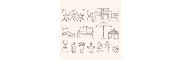 Gartenmöbel und Gartendekoration