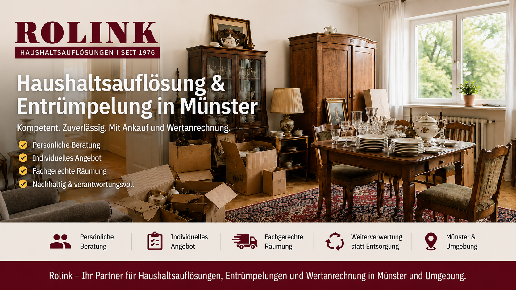 Haushaltsauflösung und Entrümpelung in Münster – Rolink