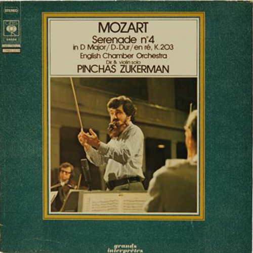 Schallplatte - Serenade No. 4 in D-Dur Mozrt Pinchas Zukerman LP 1975