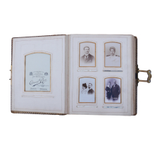 Fotoalbum Kabinettfotos Zusammenstellung Leder um 1900