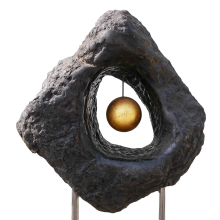 Skulptur "Metamorphes Universum" Diabas Marmor Edelstahl
