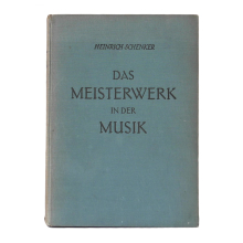 Buch Heinrich Schenker "Das Meisterwerk in der...