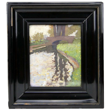 Gemälde Hans Zimmermann "Bachbrücke...