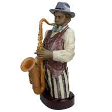 Figur Playing the Blues Saxophonspieler Lladro Porzellan Gres-Finish