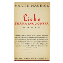 Buch Martin Maurice "Liebe - Terra Incognita" Paul Zsolnay Verlag 1929
