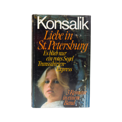 Buch Konsalik "Liebe in St. Petersburg - Es blieb nur ein rotes Segel - Transsibirienexpress" Bertelsmann 1979