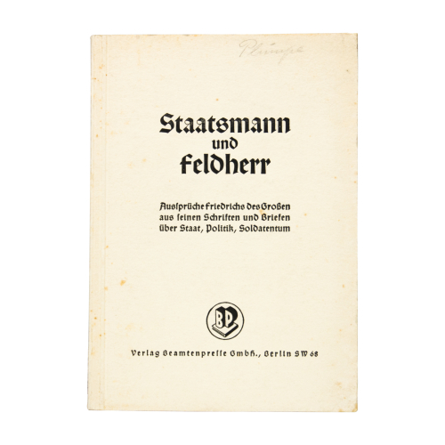 Buch Julius Vogel "Staatsmann und Feldherr" Beamtenpresse 1940