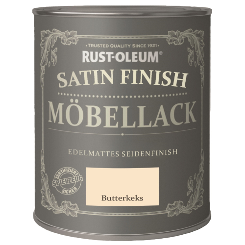 Rust-Oleum Möbellack Satin Finish Holzfarbe Innen Butterkeks 750 ml