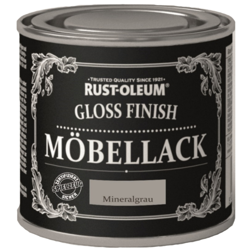 Rust-Oleum Möbellack Gloss Finish Holzfarbe Innen Mineralgrau 125ml