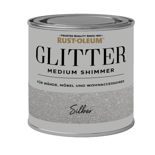 Rust-Oleum Glitter Medium Shimmer Glitzerwandfarbe Hell Silber