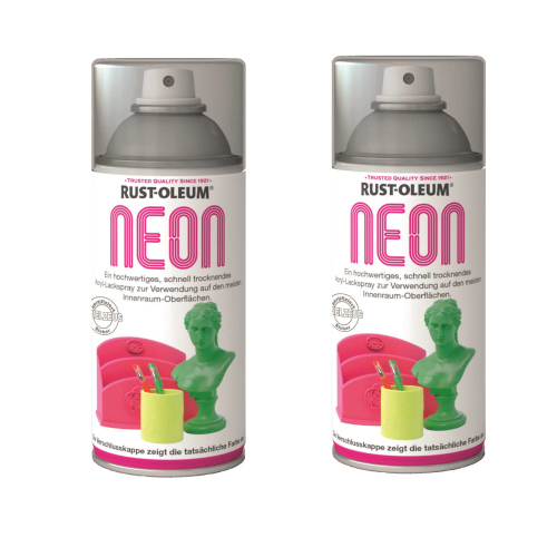 Rust-Oleum Neon Lack Spraydose Innenraumfarbe Neon Gelb 2 Stück