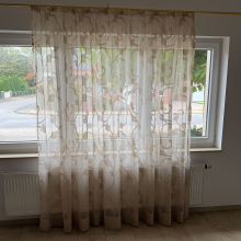 Komplette Gardinengarnitur – 4 Gardinenschals mit hochwertiger Messingstange & Zubehör