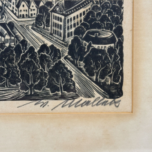 Waldemar Mallek – Münster Stadtansicht – signierter Holzschnitt – eigener Handabzug