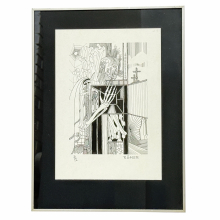 Original Zeichnung Klaus G. Müller 1970 gerahmt