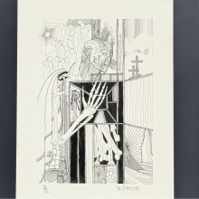 Original Zeichnung Klaus G. Müller 1970 gerahmt