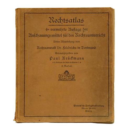 Buch Paul Krückmann "Rechtsatlas" Dietrichsche Verlagsbuchhandlung 1910