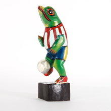 Dekofigur "Sport Soccer Frog" Handarbeit