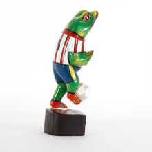 Dekofigur "Sport Soccer Frog" Handarbeit