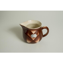 Milchkännchen Keramik Spritzdekor Vintage Geschirr Dunkelbraun