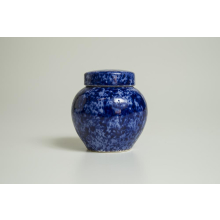Teedose mit Deckel Lühders Keramik blau