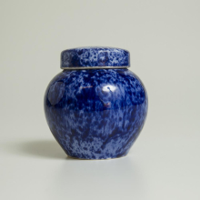 Lühders Keramik Dose Mit Deckel Zuckerdose Vintage Blau Gemustert 