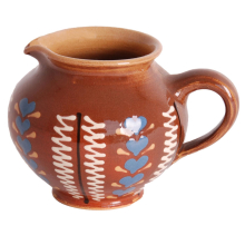 Keramik Krug Vintage Geschirr Handbemalt Braun Verziert