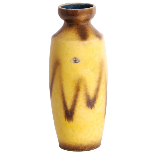 Vase Keramik Geschirr Vintage Tischdekoration Gelb Gemustert
