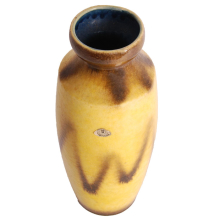 Vase Keramik Geschirr Vintage Tischdekoration Gelb Gemustert