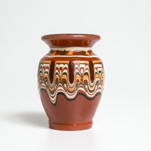 Tischvase Keramik handbemalt braun