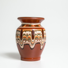 Tischvase Keramik handbemalt braun