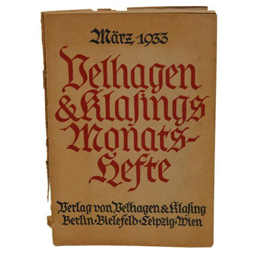 Heft August Velhagen August Klasing "Velhagen & Klasings Monatshefte" 1933
