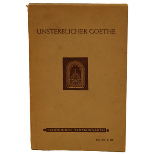Buch Dr. Hans Fluck "Unsterblicher Goethe" F. Schnöningh Verlag 1947