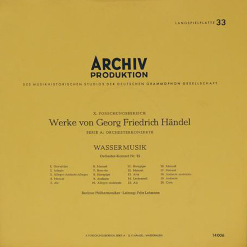 Schallplatte "The Italian Settecento - Series A: The Concerto" Vivaldi LP 1962