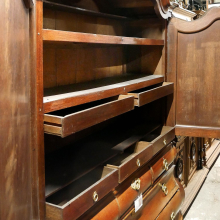 Kabinettschrank Antik Holz Schrank Barockstil Massiv Eiche