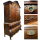 Kabinettschrank Antik Holz Schrank Barockstil Massiv Eiche