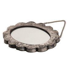 Spiegel mit Kette Silber antik