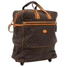 Louis Vuitton Muster vintage Leder Reisetasche mit Rollen