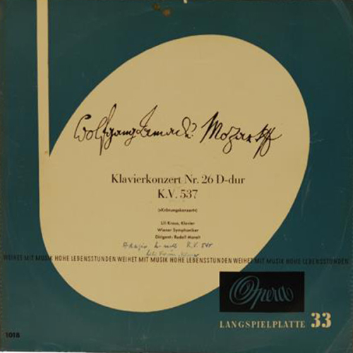 Schallplatte "Klavierkonzert Nr. 26 D-Dur K.V. 537" Mozart LP 