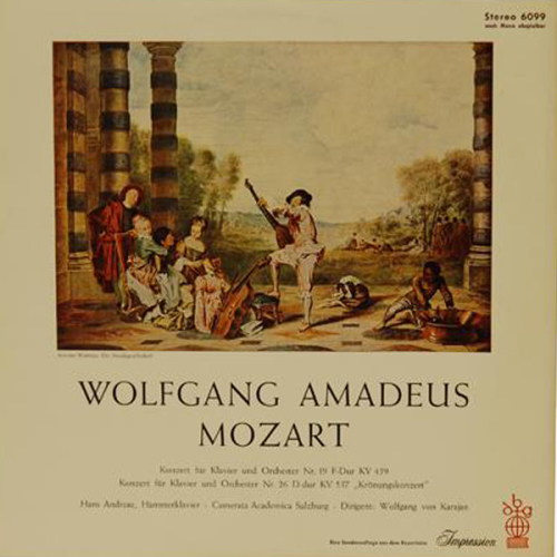 Schallplatte Mozart Konzerte Nr. 19 und Nr. 16 Wolfgang von Karajan LP