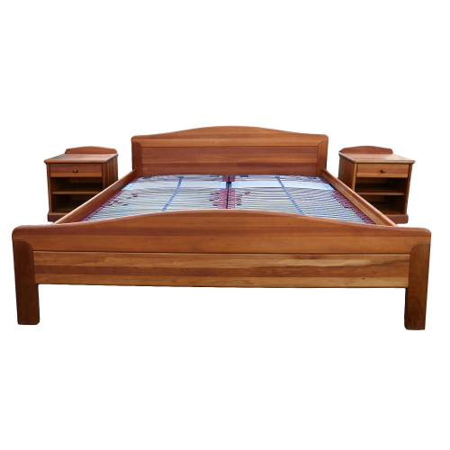 Schlafzimmereinrichtung Doppelbett Zwei Nachttische Holz