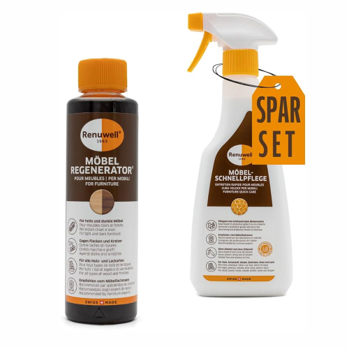 Renuwell Möbel Schnellpflege 500 ml - Möbel-Regenerator 500 ml Spar-Set