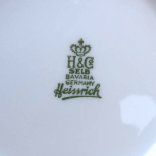H & Co Porzellan Blumenvase Vintage Dekoration  Weiß Gemustert