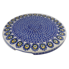 Tortenplatte Heise Bunzlauer Keramik handarbeit buntes Dekor